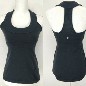 Lululemon Size 6 Luon Build In Bra Racerback Yoga Running Athletic Tank Top